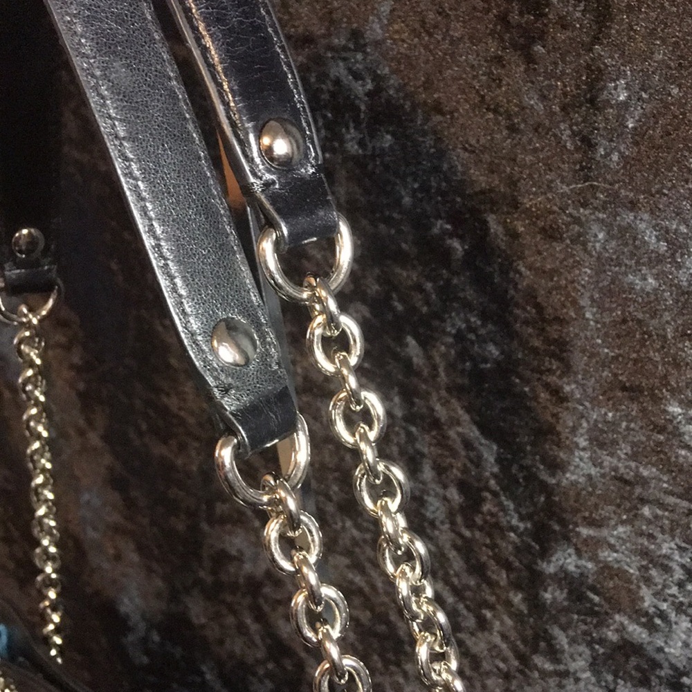 🎉HOST PICK🎉 NWT Coach Poppy Leather Slim Tote Blk Crackled Leather - Picture 9 of 17